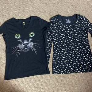 Halloween tops. One is short sleeves and one is long. Bundle of 2. Size large.